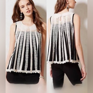 Black and white laced Anthropologie‎ top